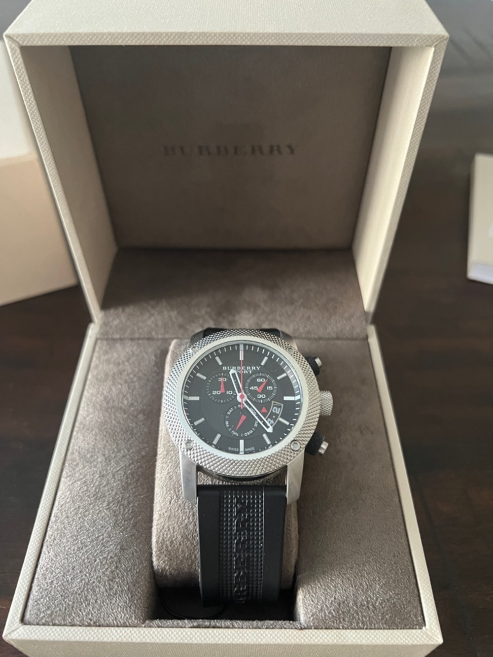 Burberry Black and Silver Men's Chronograph Watch